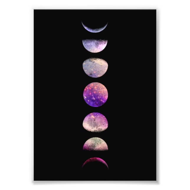 Violet Rose Moon Phases Art Print (Front)
