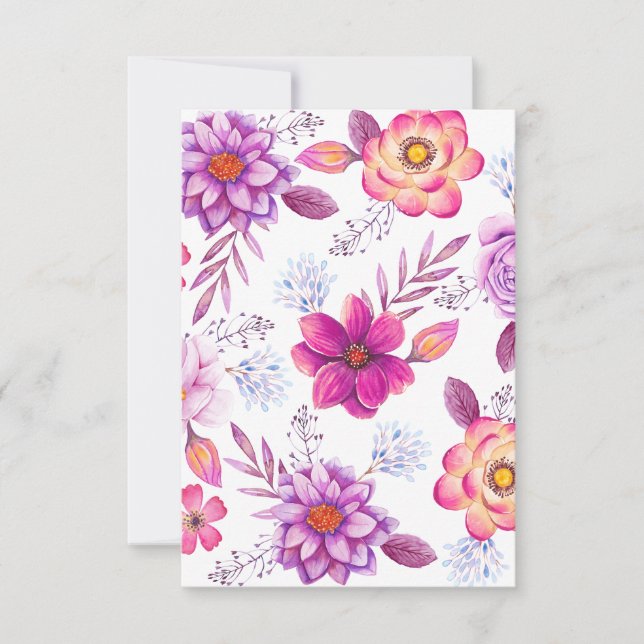 Violet rose RSVP card (Front)