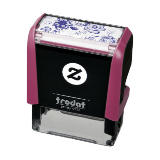 Violet rose self-inking stamp