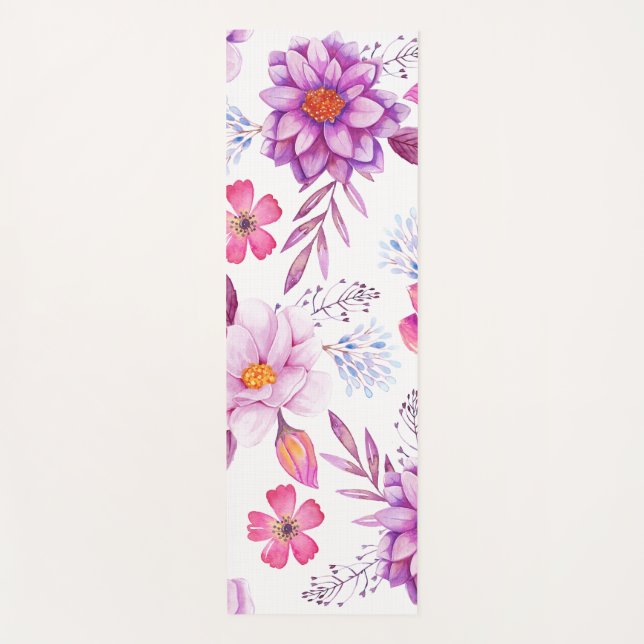 Violet rose yoga mat (Front)
