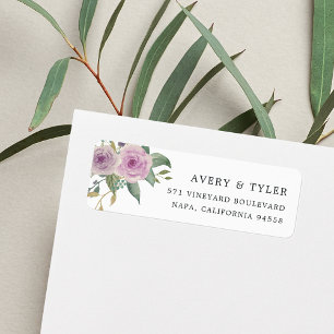 Violet & Sage Floral Return Address Label