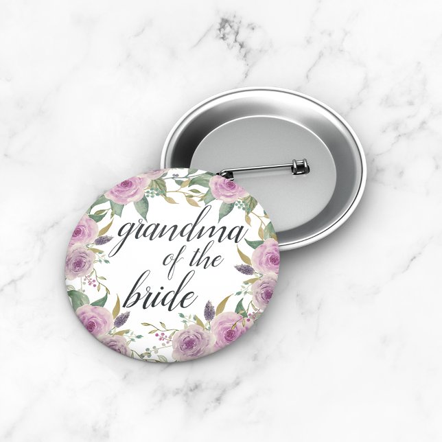 Violet & Sage Grandma of the Bride 6 Cm Round Badge (Creator Uploaded)