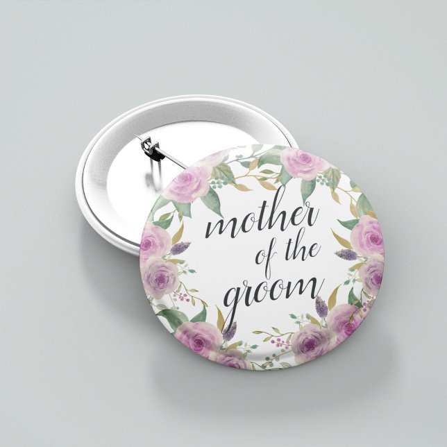 Violet & Sage Mother of the Groom 6 Cm Round Badge (Creator Uploaded)