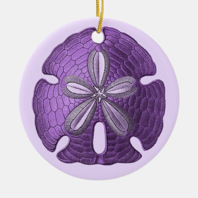 Violet Sand Dollar Ornament (Front)