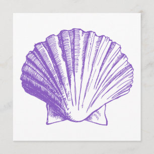 Violet Sea Shell Luau Reception Invitation