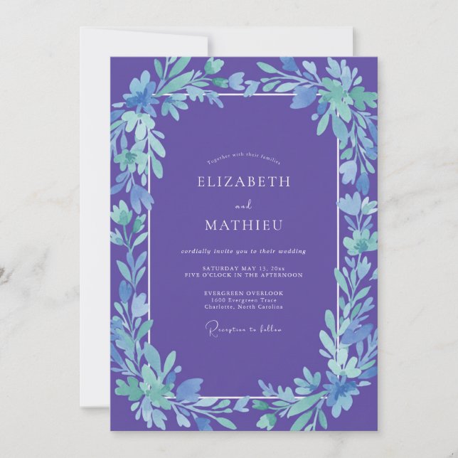 Violet Serene Spring Wedding Invitation (Front)