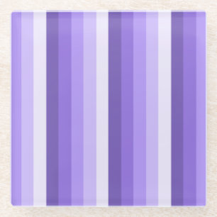 Violet shadow stripes glass coaster