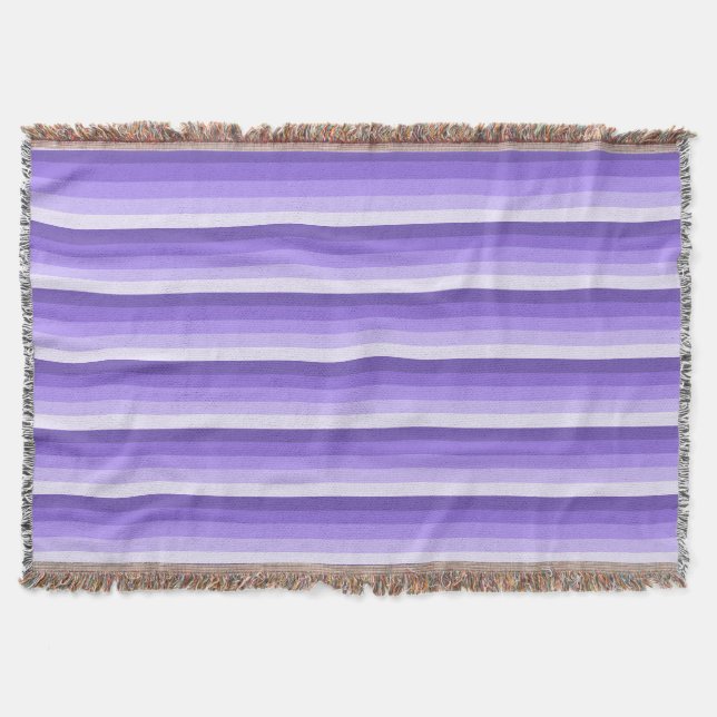 Violet shadow stripes throw blanket (Front)