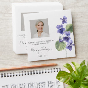 Violet   Simple Photo Funeral Seed Envelope