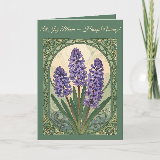 Violet Sonbol Nowruz Hyacinth Bloom Card (Front)