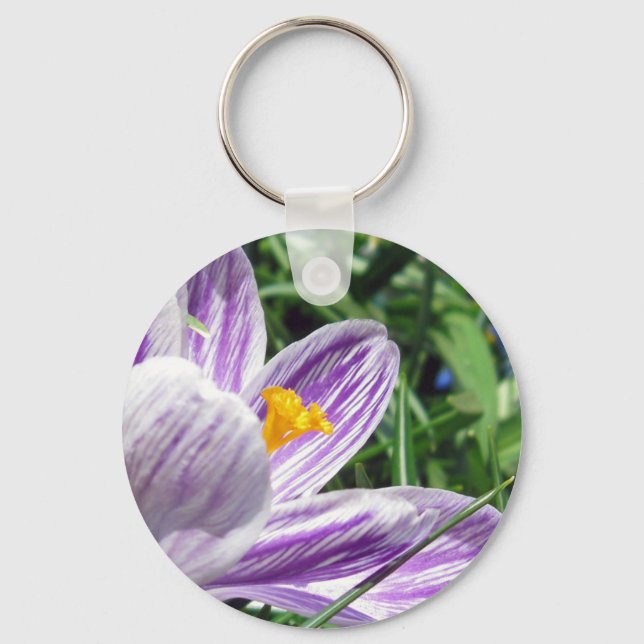 Violet Spring Crocus Key Ring (Front)