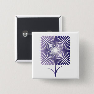 Violet square flower 15 cm square badge