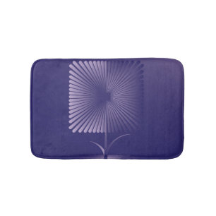 Violet square flower bath mat