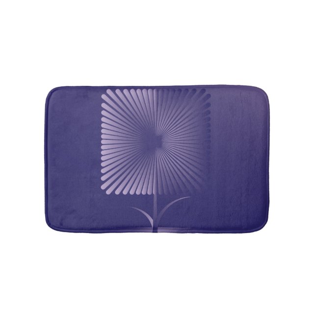 Violet square flower bath mat (Front)