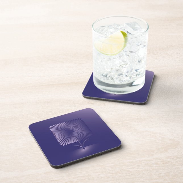 Violet square flower coaster (Right Side)