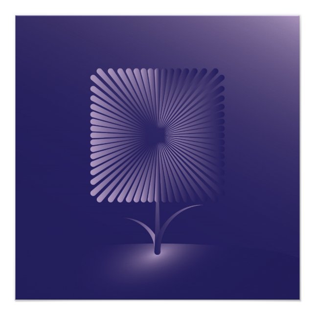 Violet square flower poster (Front)