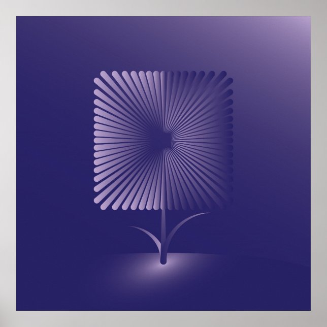 Violet square flower poster (Front)