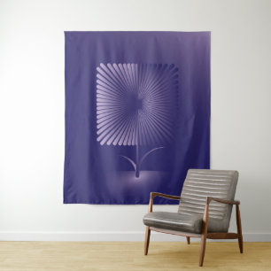 Violet square flower tapestry