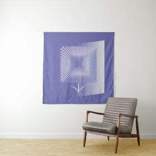 Violet square flower tapestry