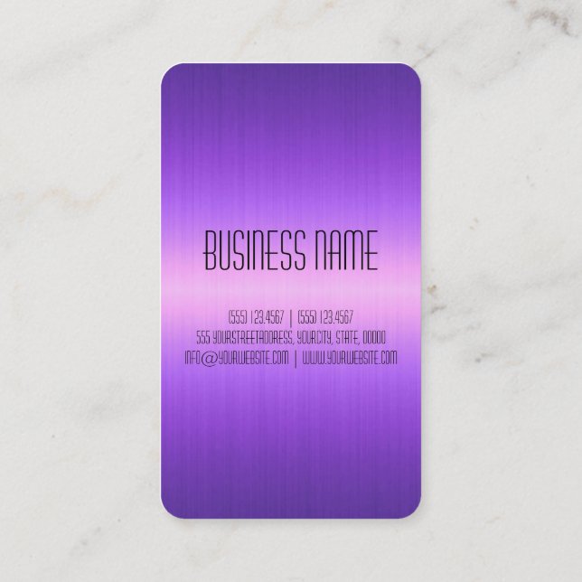 Violet Stainless Steel Metal Business Card (Back)