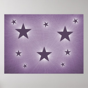 Violet Stars in the Night Sky Poster