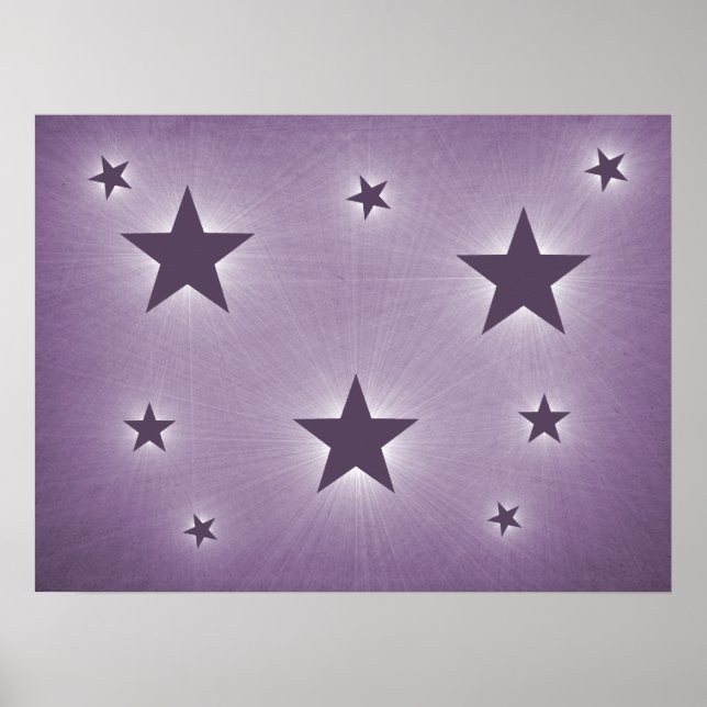 Violet Stars in the Night Sky Poster (Front)