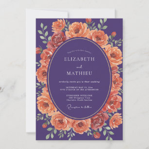 Violet Striking Autumnal Wedding Invitation