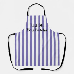 Violet Stripe Lefse You Betcha AllOver Print Apron