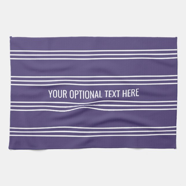 Violet Stripes custom kitchen towel (Horizontal)