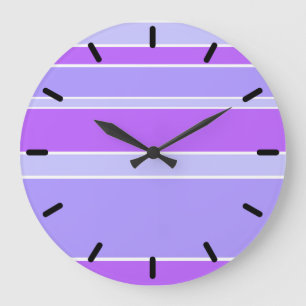 Violet stripes large clock