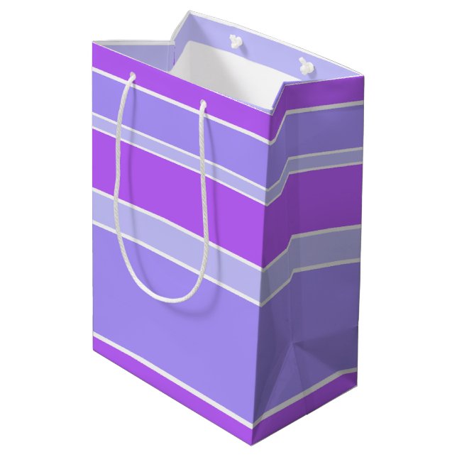 Violet stripes medium gift bag (Back Angled)