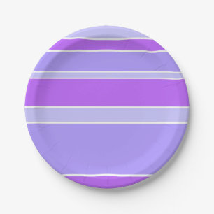 Violet stripes paper plate