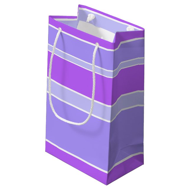 Violet stripes small gift bag (Back Angled)