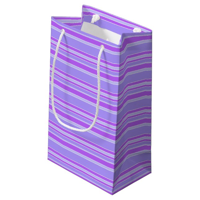 Violet stripes small gift bag (Back Angled)