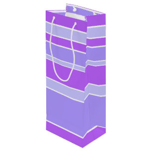 Violet stripes wine gift bag