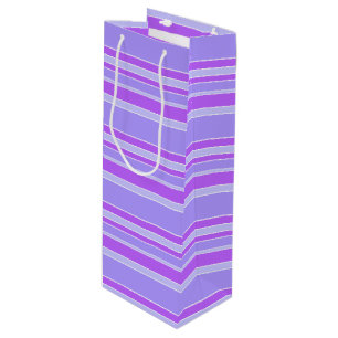 Violet stripes wine gift bag