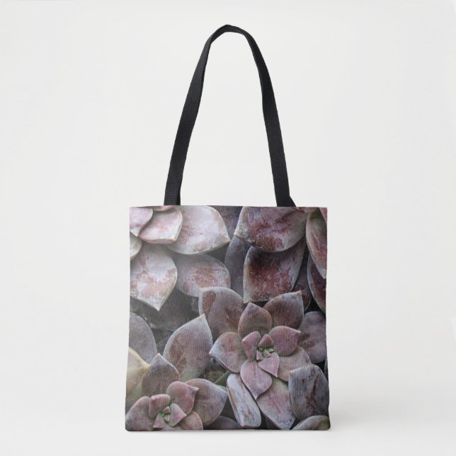 Violet Succulent Delight Tote Bag (Front)