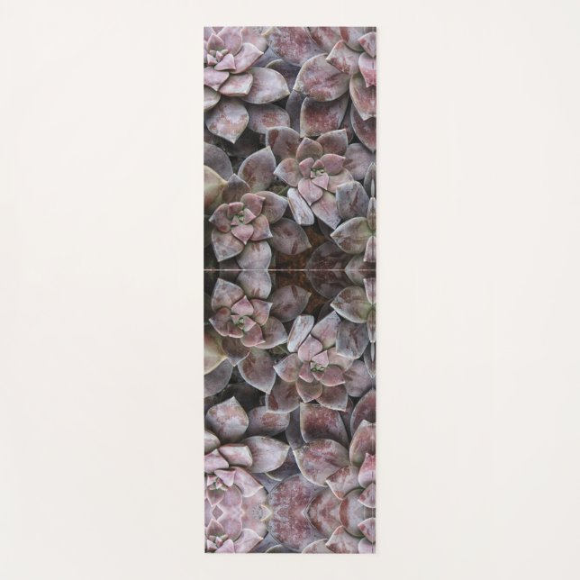 Violet Succulent delight Yoga Mat (Front)