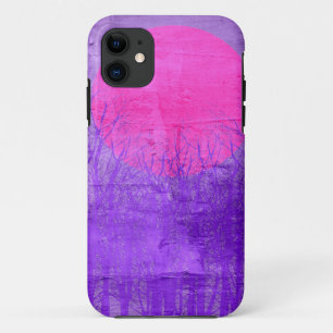 Violet Sunset   Abstract Painting iPhone 11 Case