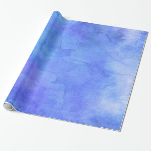 Violet Teal Blue Watercolor Texture Pattern Wrapping Paper