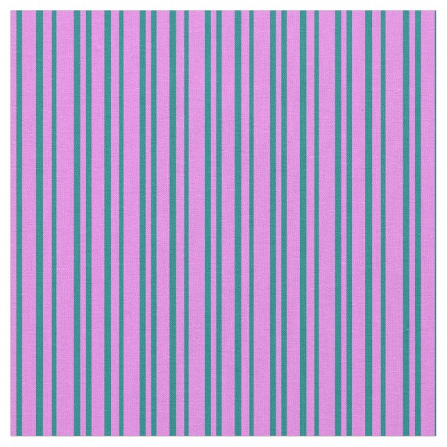 Violet & Teal Coloured Lines Fabric (Close Up)
