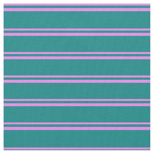 Violet & Teal Coloured Stripes Fabric (Close Up)