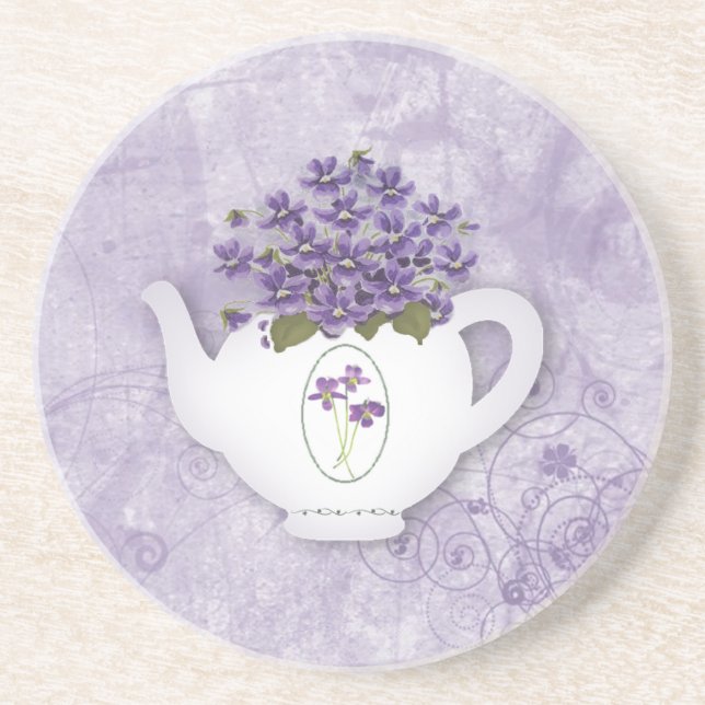 Violet Teapot Coaster (Front)