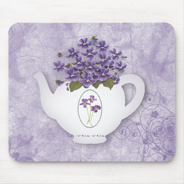 Violet Teapot Mousepad (Front)