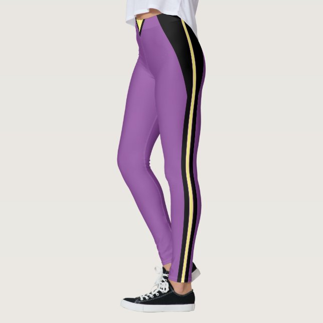 Violet Three Stripe Leggings (Left)
