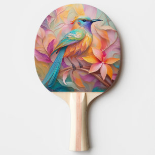 Violet Throated Songbird Fantasy Bird Ping Pong Paddle