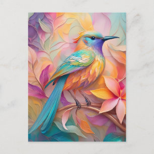 Violet Throated Songbird Fantasy Bird Postcard