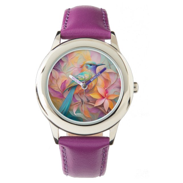 Violet Throated Songbird Fantasy Bird Watch (Front)