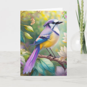 Violet Tufted Jay Fantasy Bird Card