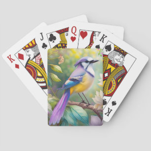 Violet Tufted Jay Fantasy Bird Playing Cards